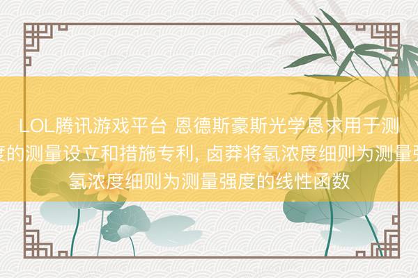 LOL腾讯游戏平台 恩德斯豪斯光学恳求用于测量气体中氢浓度的测量设立和措施专利, 卤莽将氢浓度细则为测量强度的线性函数