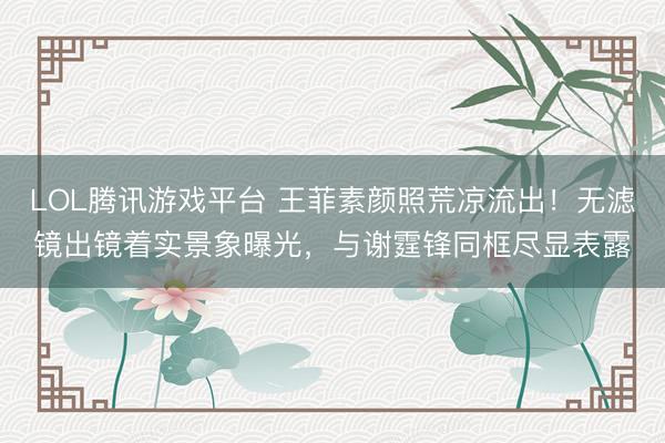 LOL腾讯游戏平台 王菲素颜照荒凉流出！无滤镜出镜着实景象曝光，与谢霆锋同框尽显表露