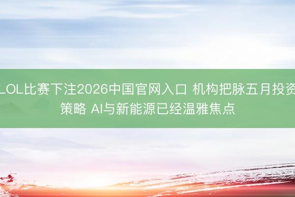 LOL比赛下注2026中国官网入口 机构把脉五月投资策略 AI与新能源已经温雅焦点