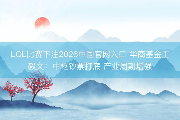 LOL比赛下注2026中国官网入口 华商基金王毅文：中枢钞票打底 产业周期增强